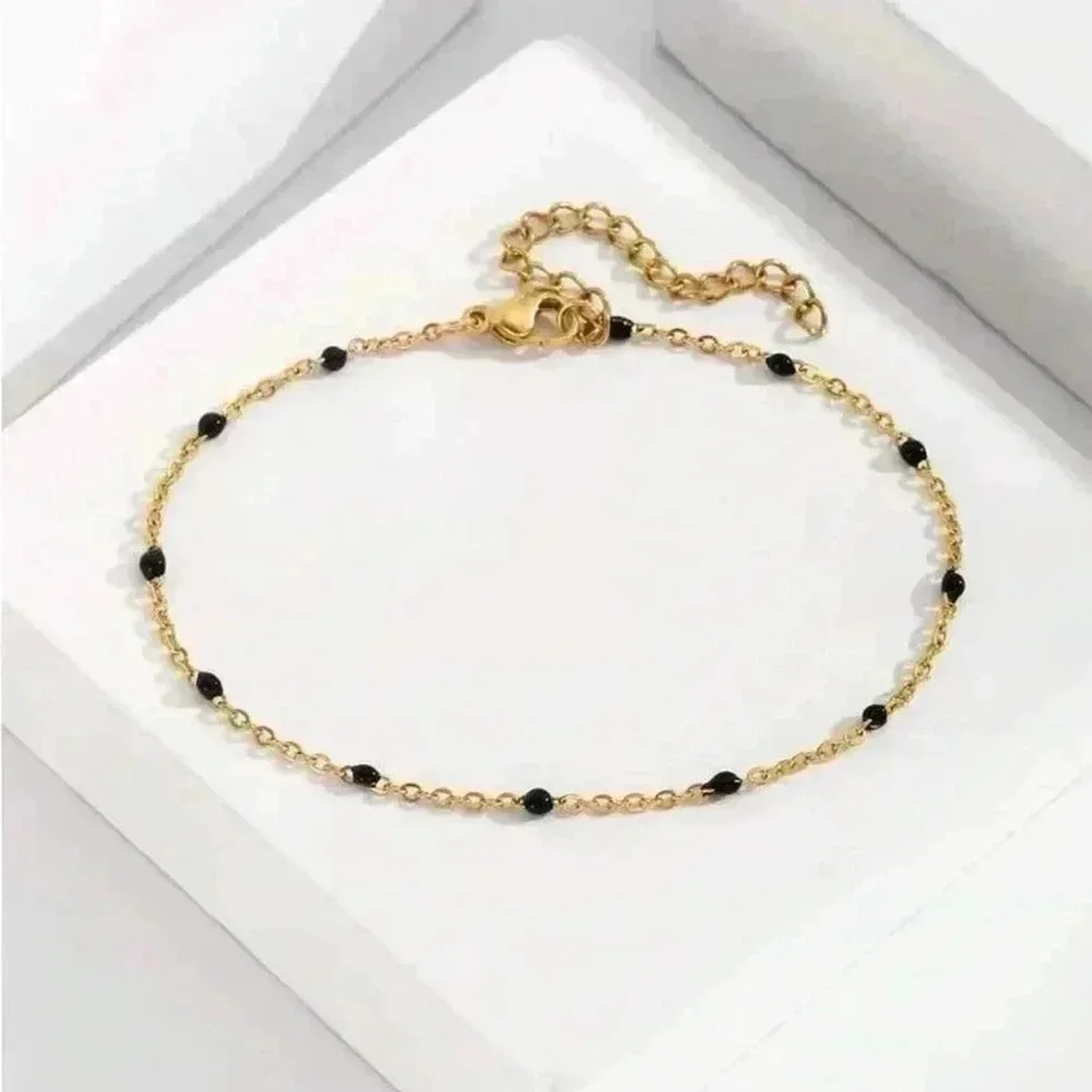 ⚠️Clearance Black And Yellow Gold Bead Bracelet - Picture 3 of 3